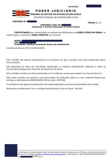 eproc — distribuição cível em geral — exemplo real, com os dados pessoais tarjados